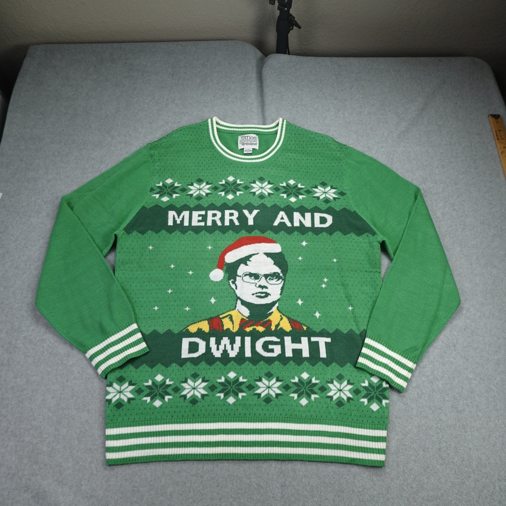 Tipsy Elves‎ Sweater Mens XL Green The Office Dwight Schrute Ugly Christmas